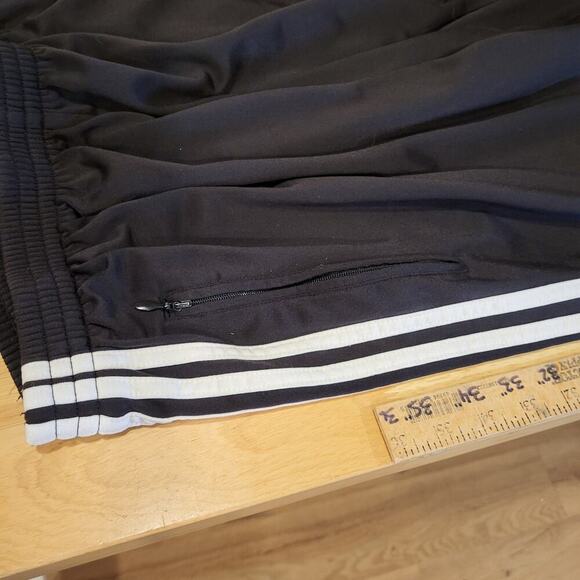 Adidas Extra Large Black Break Away Track Pants Elastic Waist Snap Stripe white - Picture 9 of 13